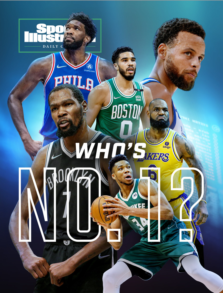Kevin Durant, Giannis Antetokounmpo, Stephen Curry, LeBron James, Jayson Tatum and Joel Embiid.
